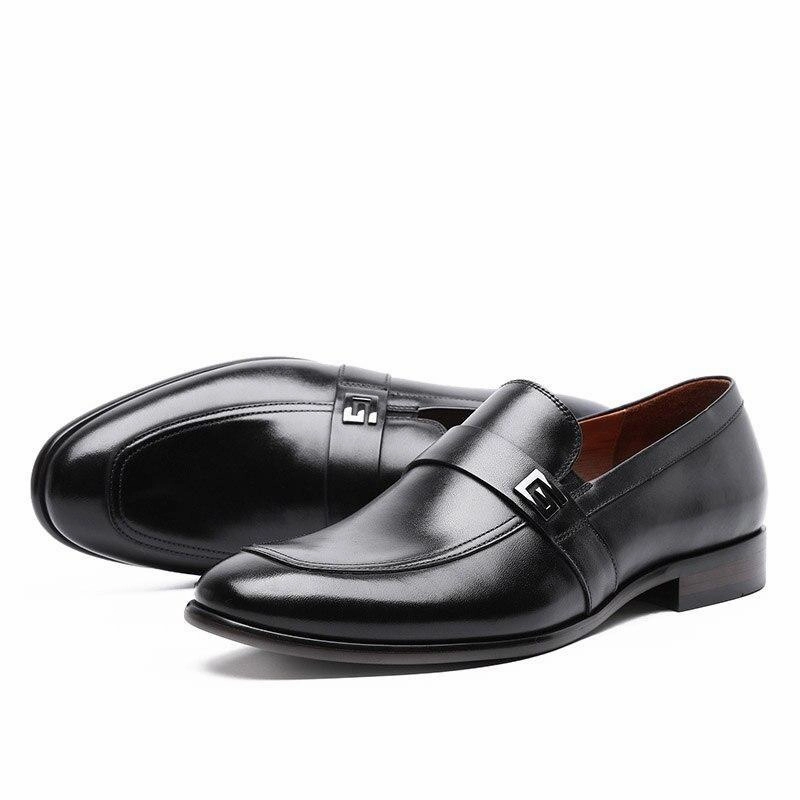 Flat Dress Shoes West Louis Formal Elegant Genuine Leather Shoes With Decorative