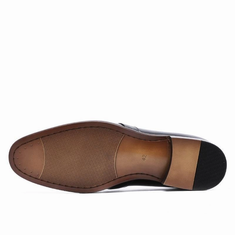 West Louis Formal Elegant Genuine Leather Shoes With Decorative Velvet Dress Shoes