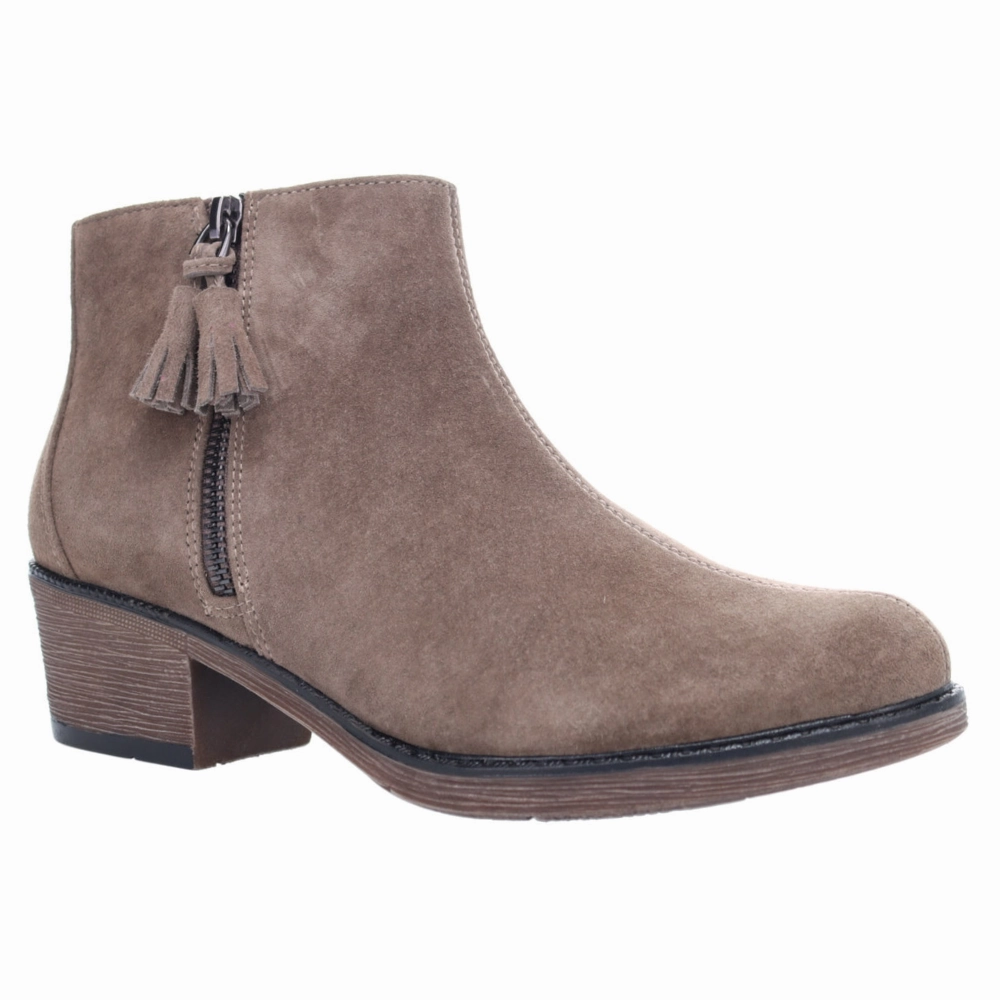 Propet Rebel Smoked Taupe Suede Bootie (Women's) Go Go Boots 70s