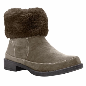 Insulated Duck Boots Propet Tabitha Faux Fur Smoked Taupe Ankle Boot (Women's)
