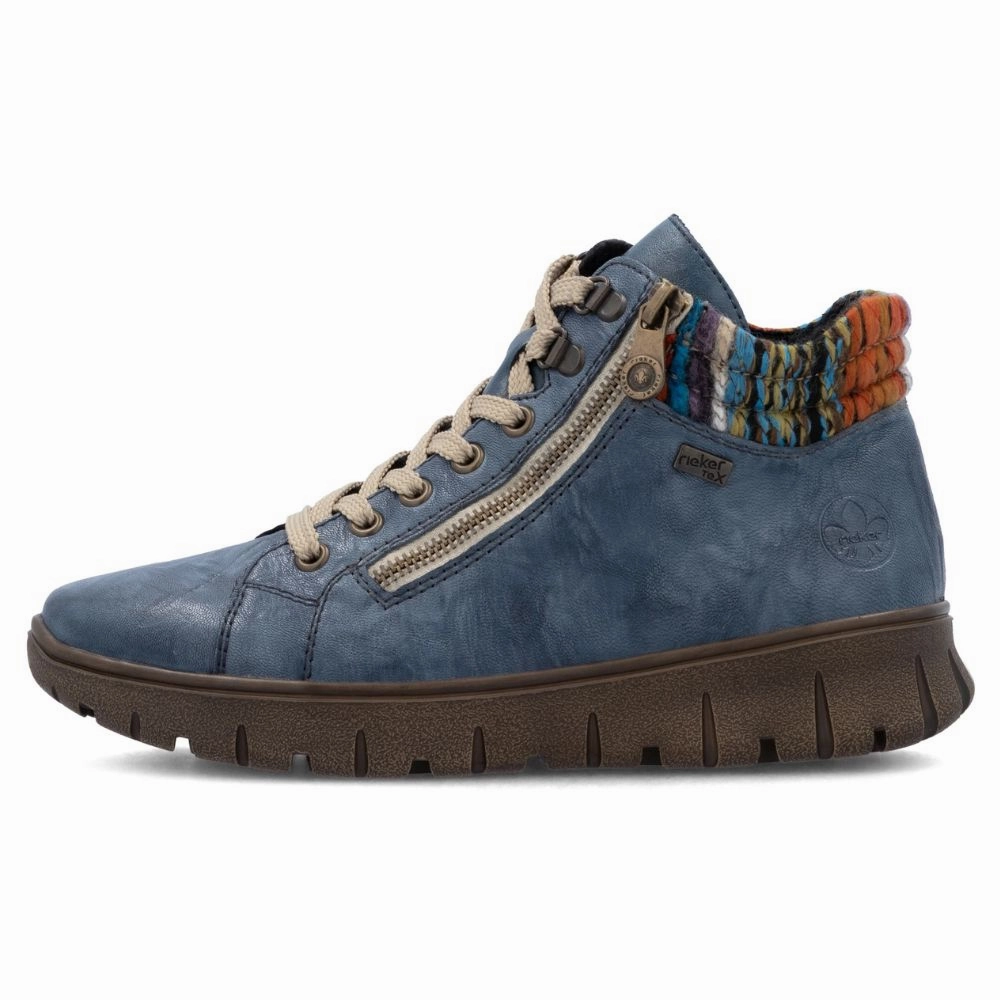 Luxe Collective Boots Rieker Heike 05 Navy/Orange Multi Zip Boot (Women's)