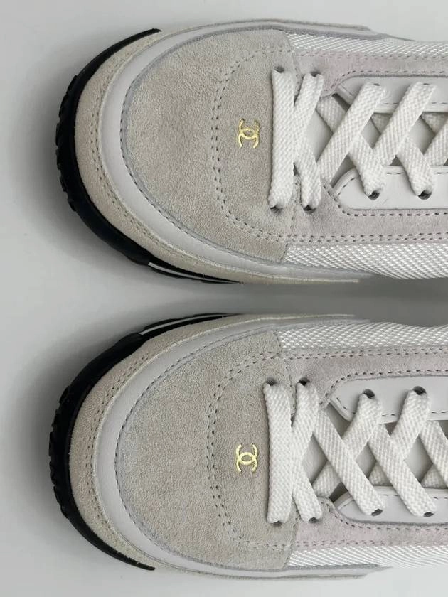 CC Mesh Suede Low Top Sneakers White Chanel Best Lifting Sneakers