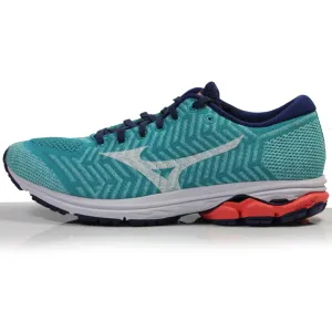 Renew Running Shoes Mizuno Waveknit R2 Women's Running Shoe - Blue/White/Hot Coral