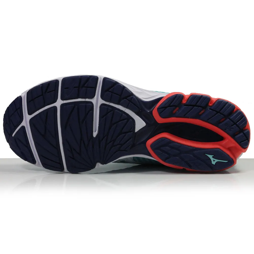 Cyber Monday Running Shoes Mizuno Waveknit R2 Women's Running Shoe - Blue/White/Hot Coral