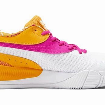Kobe Mamba Focus Basketball Shoes Puma Men's Dunkin Donuts Iced Coffee Day Shoes - White / Pink Glow / Orange