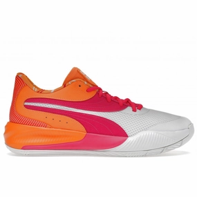 Puma Men's Dunkin Donuts Iced Coffee Day Shoes - White / Pink Glow / Orange Blue And Yellow Basketball Shoes