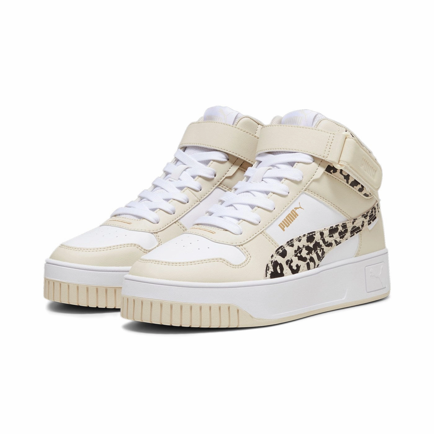 Puma scarpa sneakers da donna Carina Street Mid Animal 394675-01 bianco-beige Super Star Sneakers
