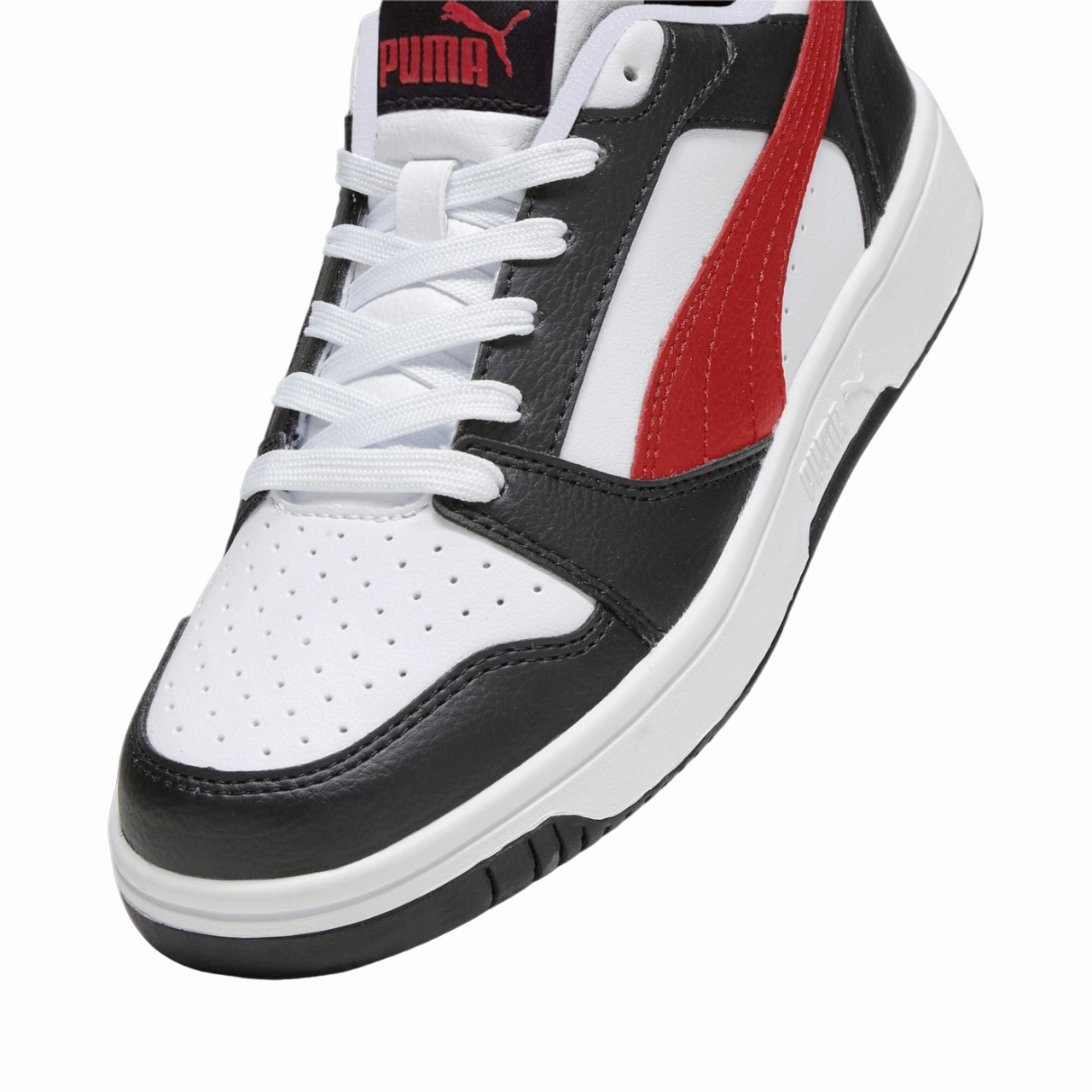 Puma scarpa sneakers da ragazzi Rebound v6 393833-04 bianco-nero-rosso Bluey Sneakers
