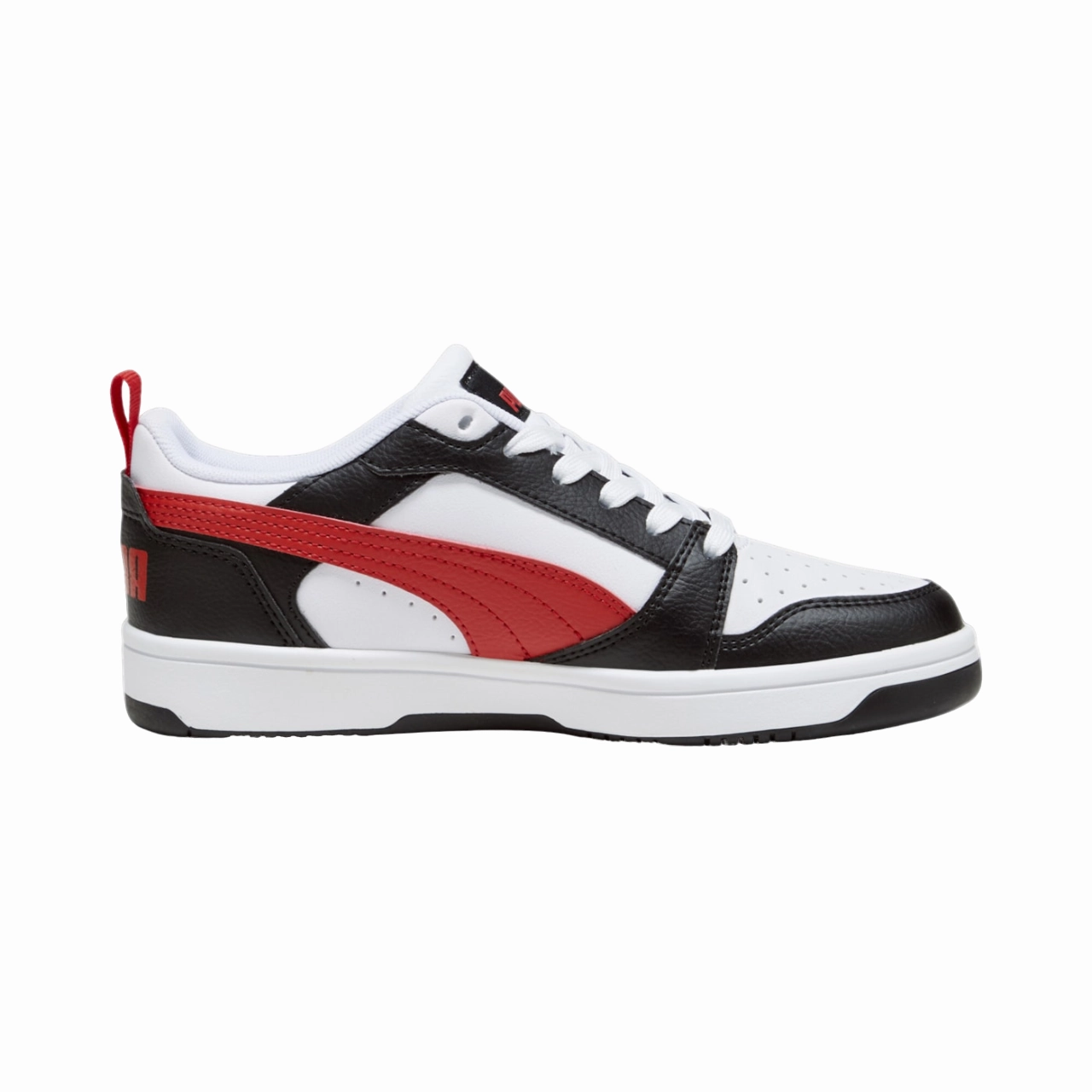 Sneakers 2025 Puma scarpa sneakers da ragazzi Rebound v6 393833-04 bianco-nero-rosso