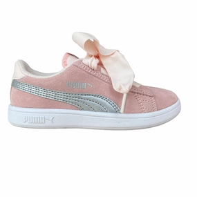 Puma sneakers da bambina Smash V2 Ribbon AC PS 366004 02 pearl-silver Wear Dress With Sneakers
