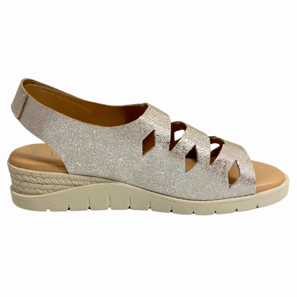 South Coast Sandals Resort Valeria's Cecily Canvas Beige Soft Leather Sandal (Women's)