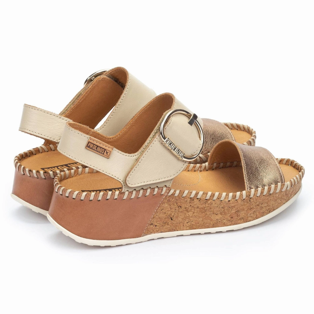 Pikolinos Marina Champagne Leather Sandal (Women's) Ta Portal