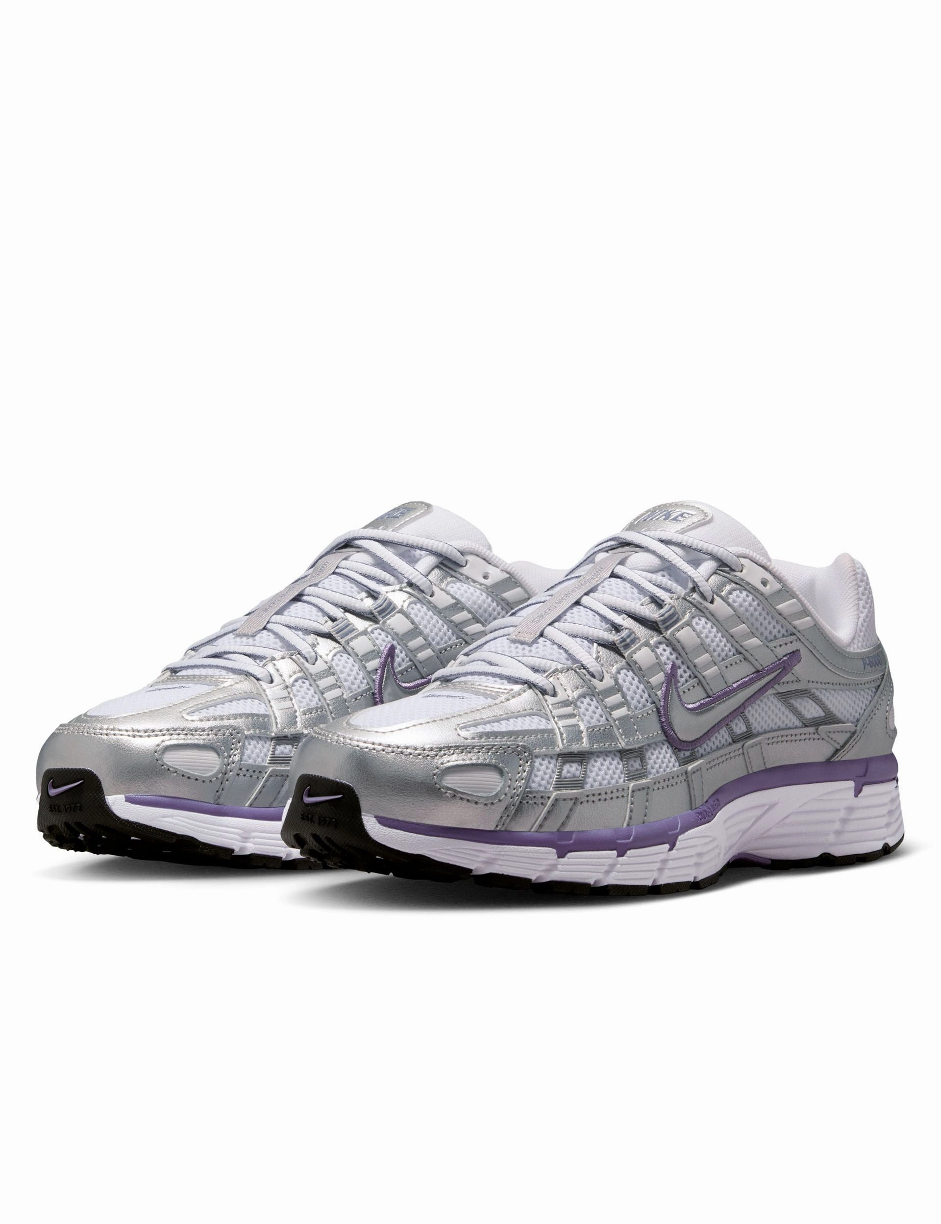 P-6000 Shoes - Metallic Silver/World Indigo/White/Black Nike Trainer Shoes