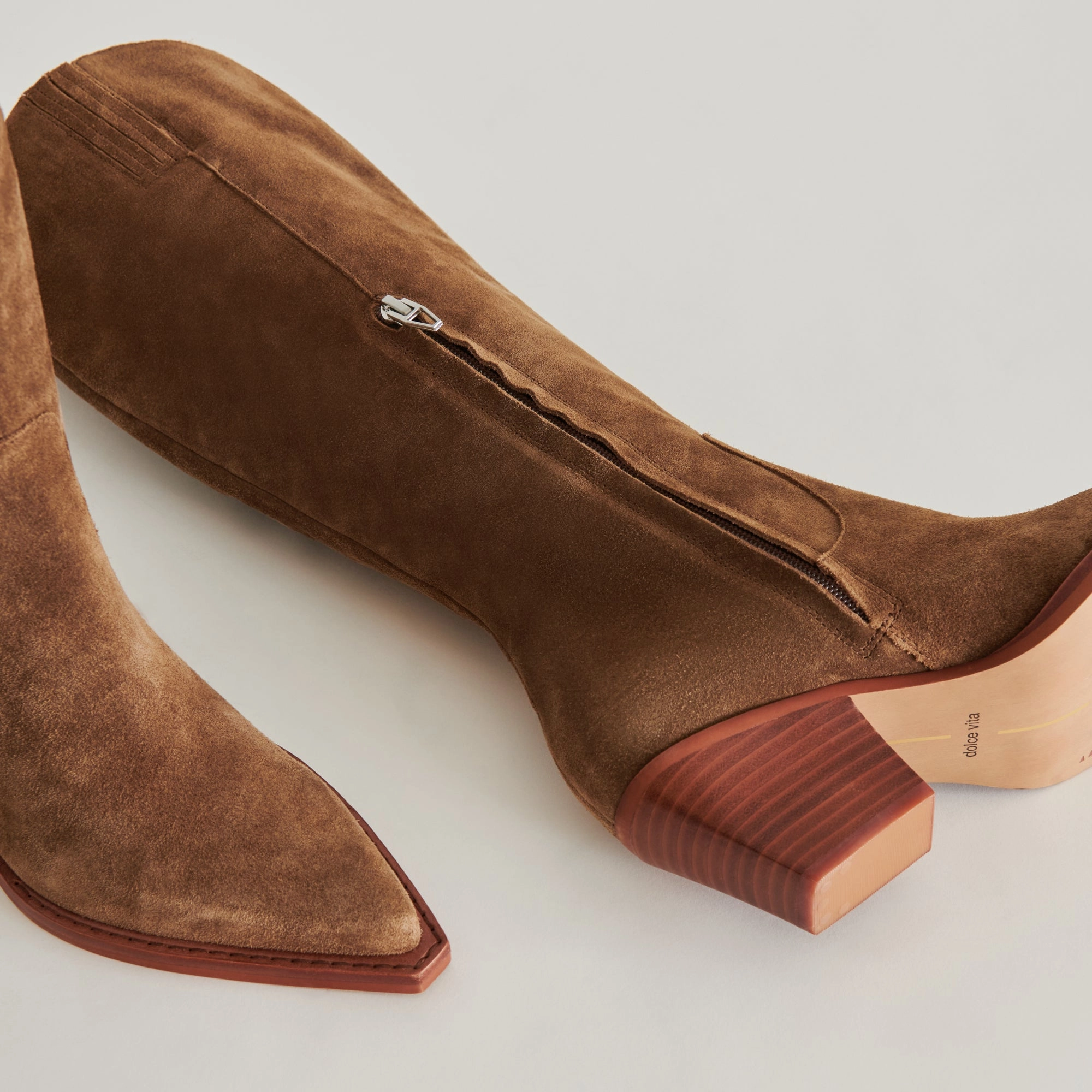 RAJ BOOTS BROWN SUEDE Wellies Wide Calf Rain Boots