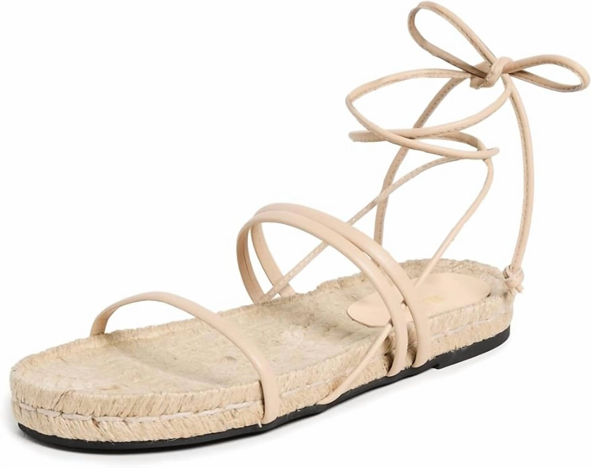 Rayna Leather Sandals In Beige Leather Huarache Sandals