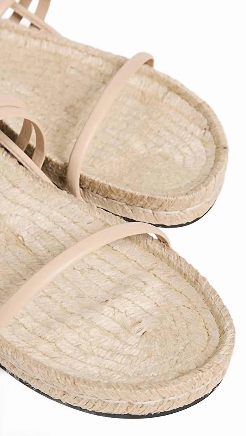 Rayna Leather Sandals In Beige Block Heeled Sandals