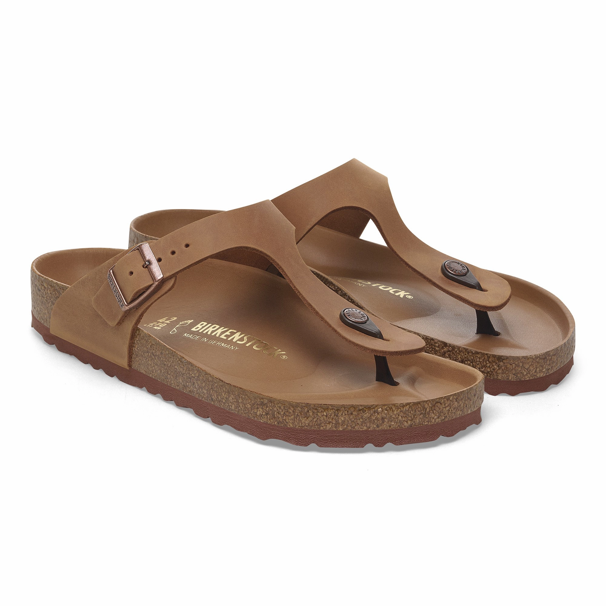 Gizeh BS Natural Leather Oiled Dress Thong Sandals