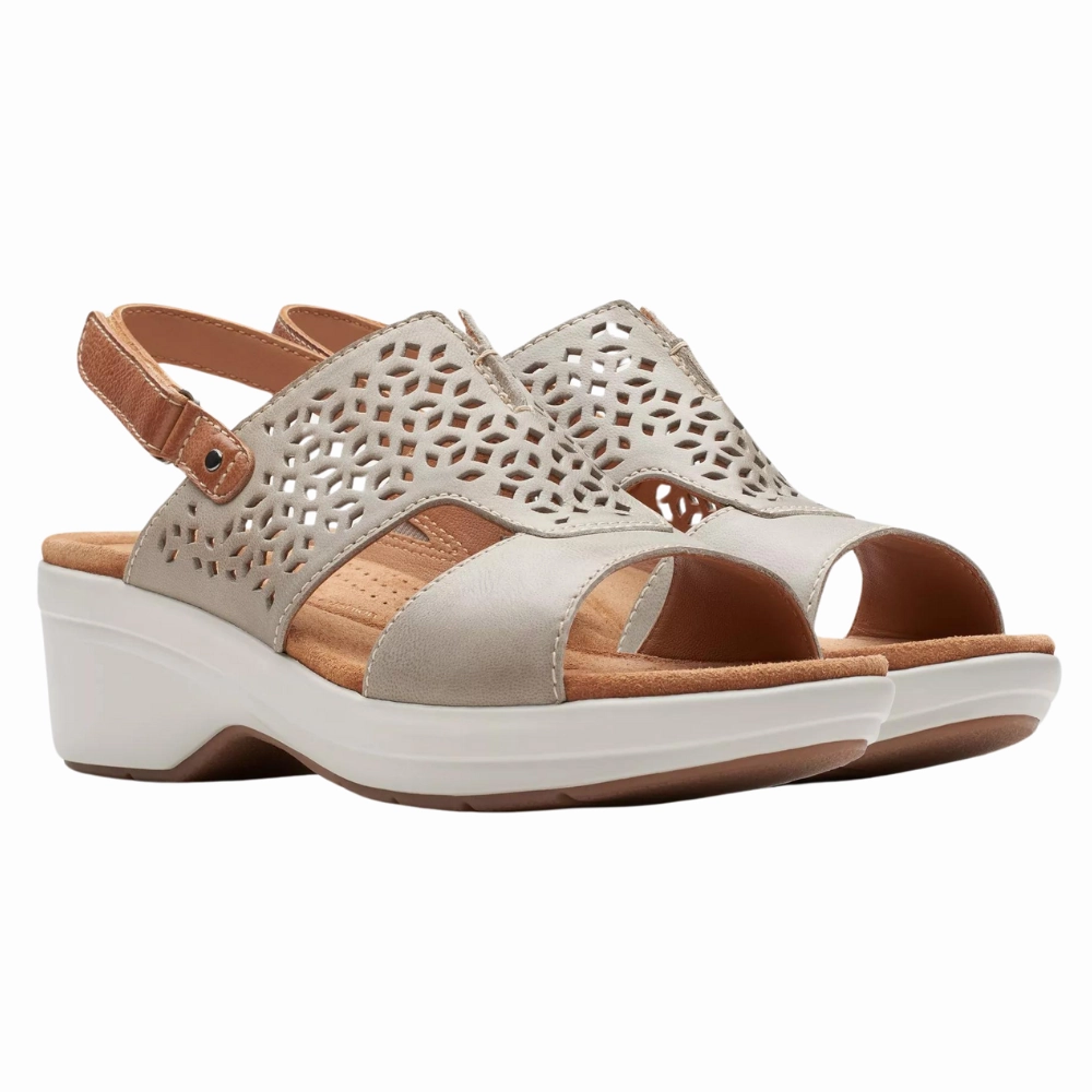 Clarks Tuleah Sun Stone Leather Sandal (Women's) Yuu Sandals