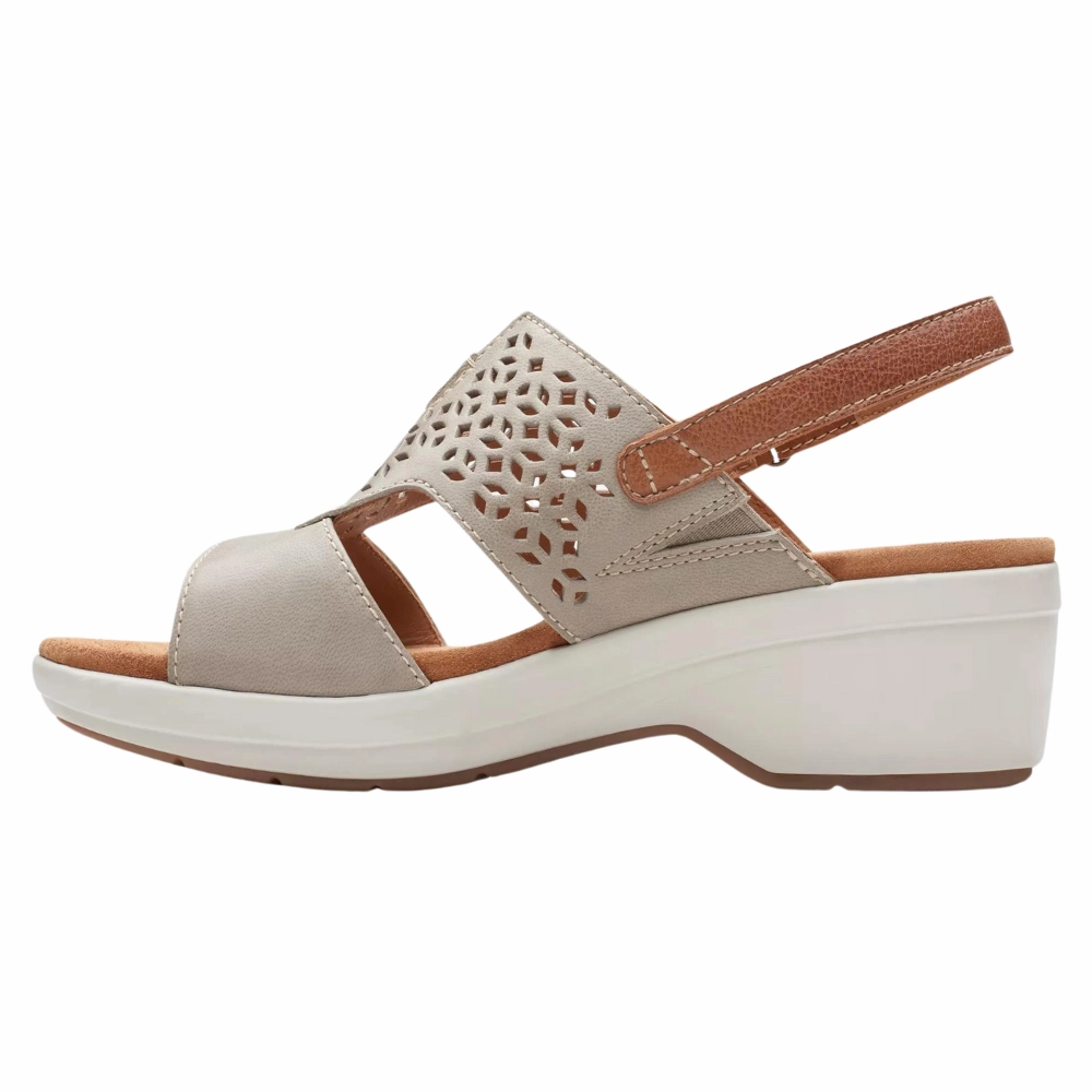 Clarks Tuleah Sun Stone Leather Sandal (Women's) Platform Leather Sandals