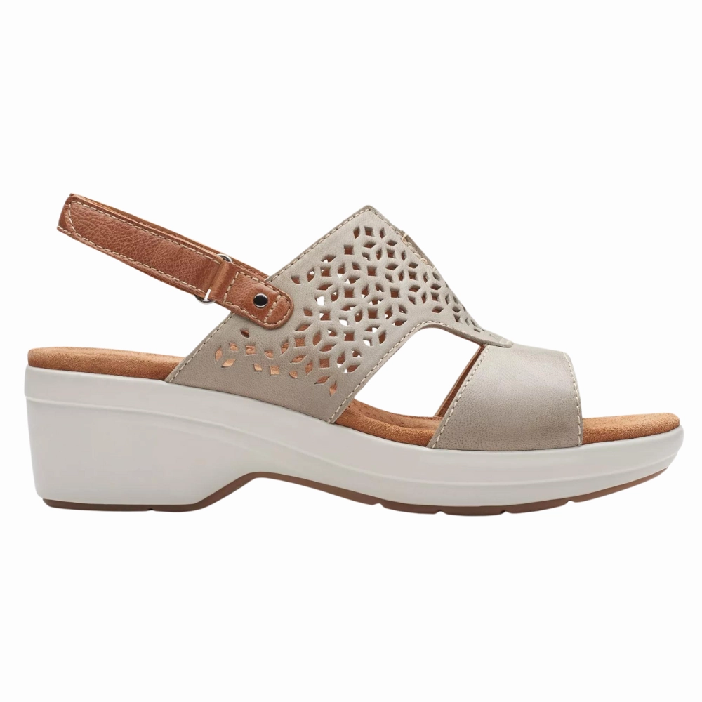 Leather Sandals For Ladies Clarks Tuleah Sun Stone Leather Sandal (Women's)