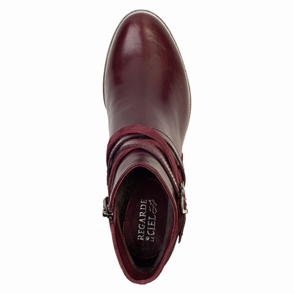 Regarde Le Ciel Isabel 120 Bordo Leather Bootie (Women's) Best Boots For Wide Feet