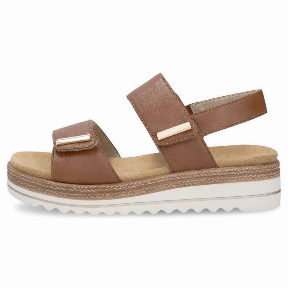 Platform Buckle Sandals Remonte Jocelyn 59 Muskat Leather Sandal (Women's)