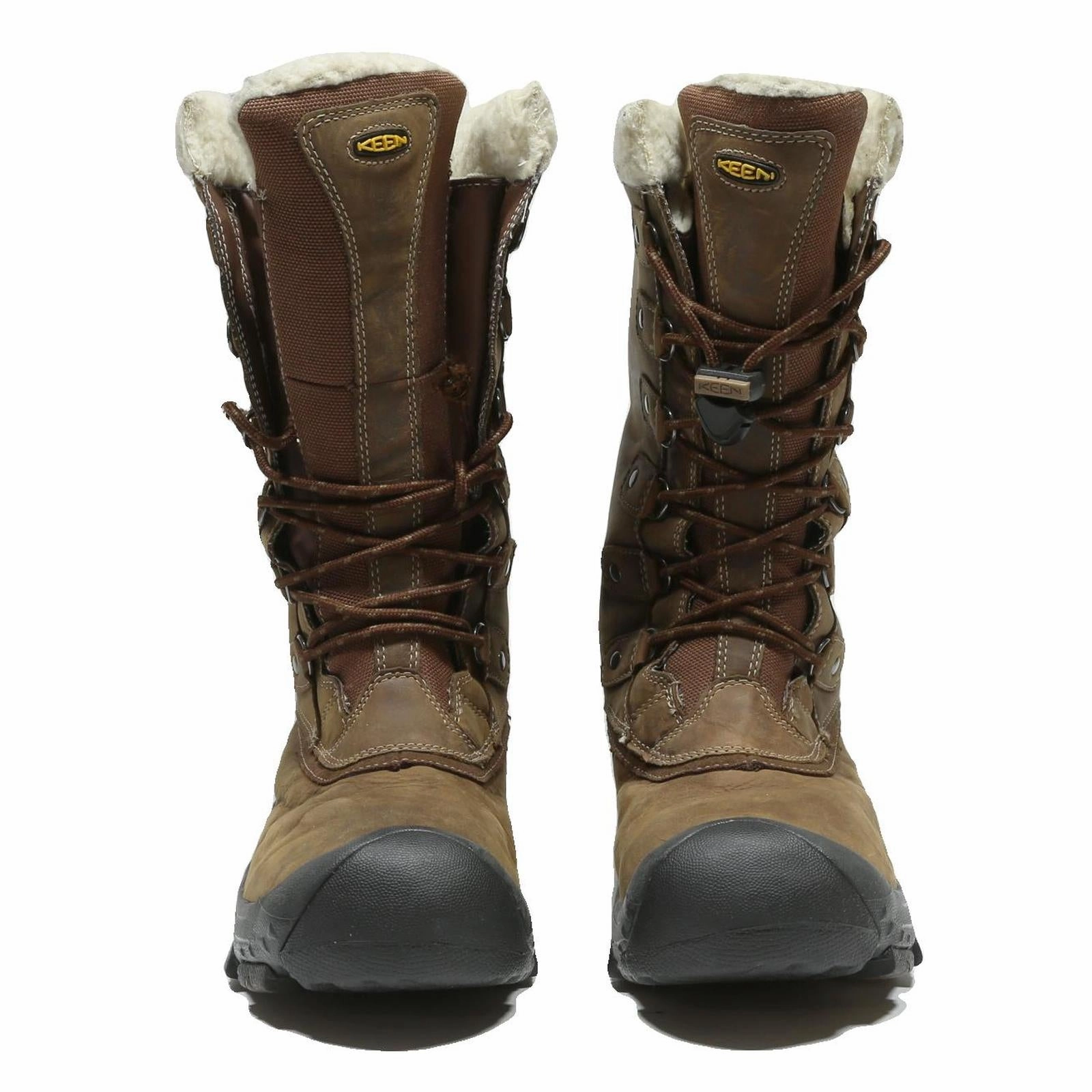 Childs Hunter Boots KEEN Mountain Winter Boots Mens Lace-Up Brown Leather UK 8 Insulated Warm