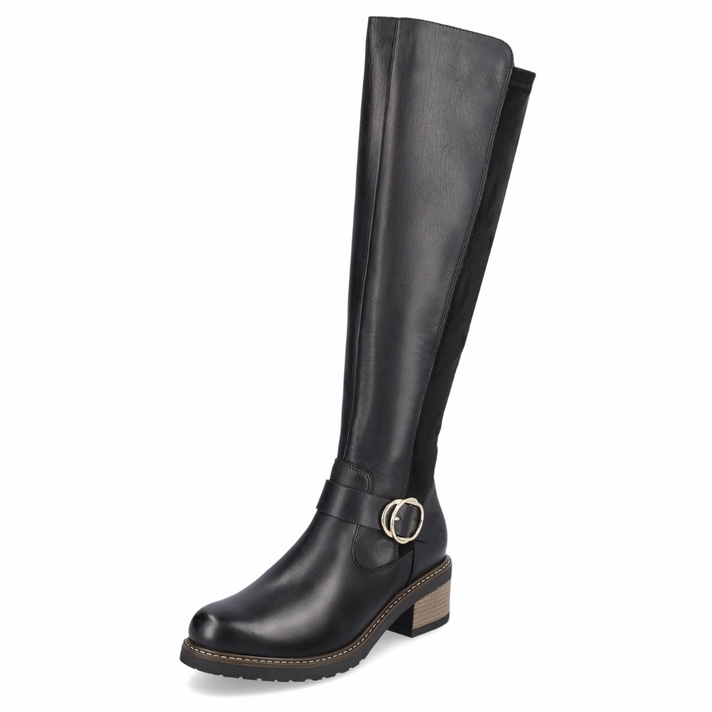 Wide Calf Over The Knee Boots Remonte Aida 73 Black Leather High Boot (Women's)