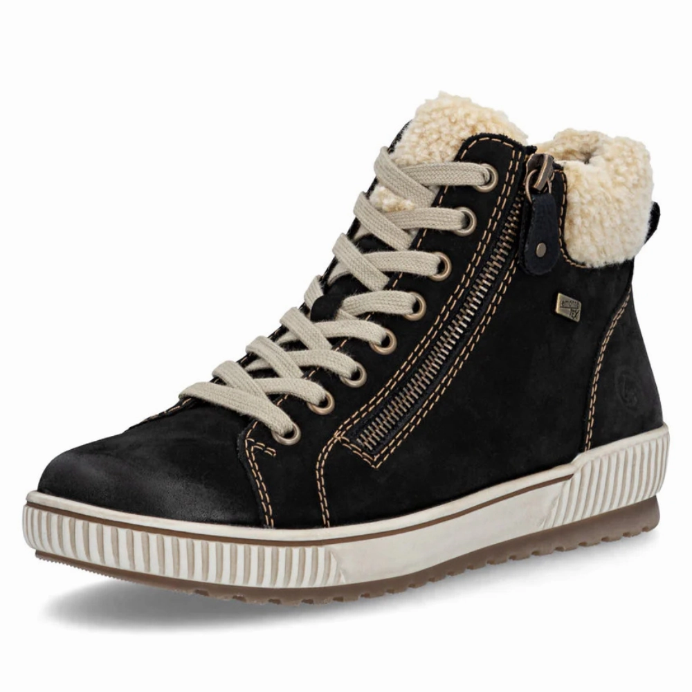 Remonte D0770 Maditta Black/Beige Sneaker-Boot (Women's) Plus Size Cowboy Boots Extra Wide Calf