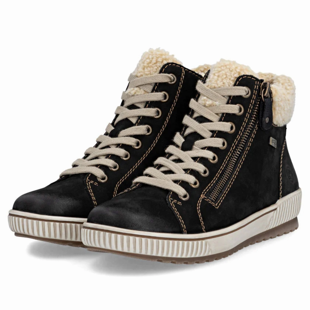 Furr Boots Remonte D0770 Maditta Black/Beige Sneaker-Boot (Women's)