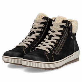 Remonte D0770 Maditta Black/Beige Sneaker-Boot (Women's) Flat Knee Length Boots