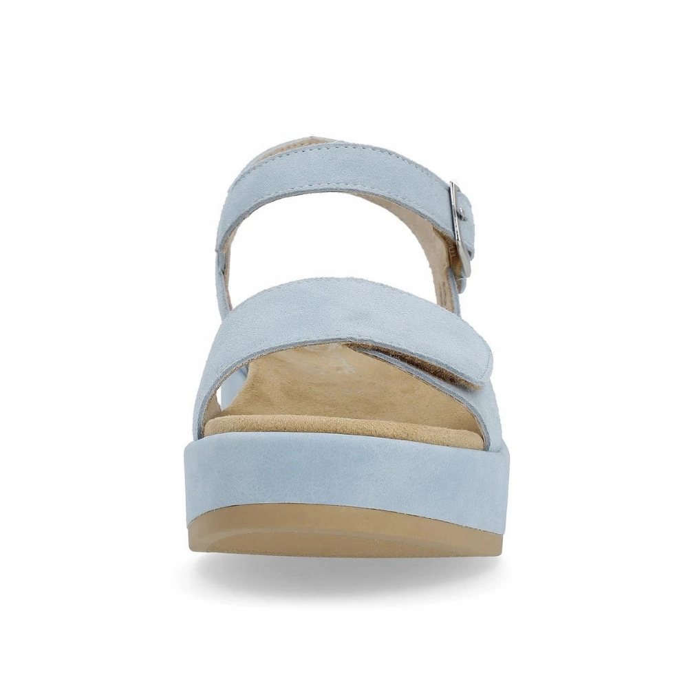 Remonte D1N50 Jocelyn Steel Blue Suede Sandal (Women's) Italian Leather Sandals