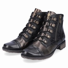 Gator Boots Remonte D4391 Chandra 91 Black/Antique Leather Bootie (Women's)