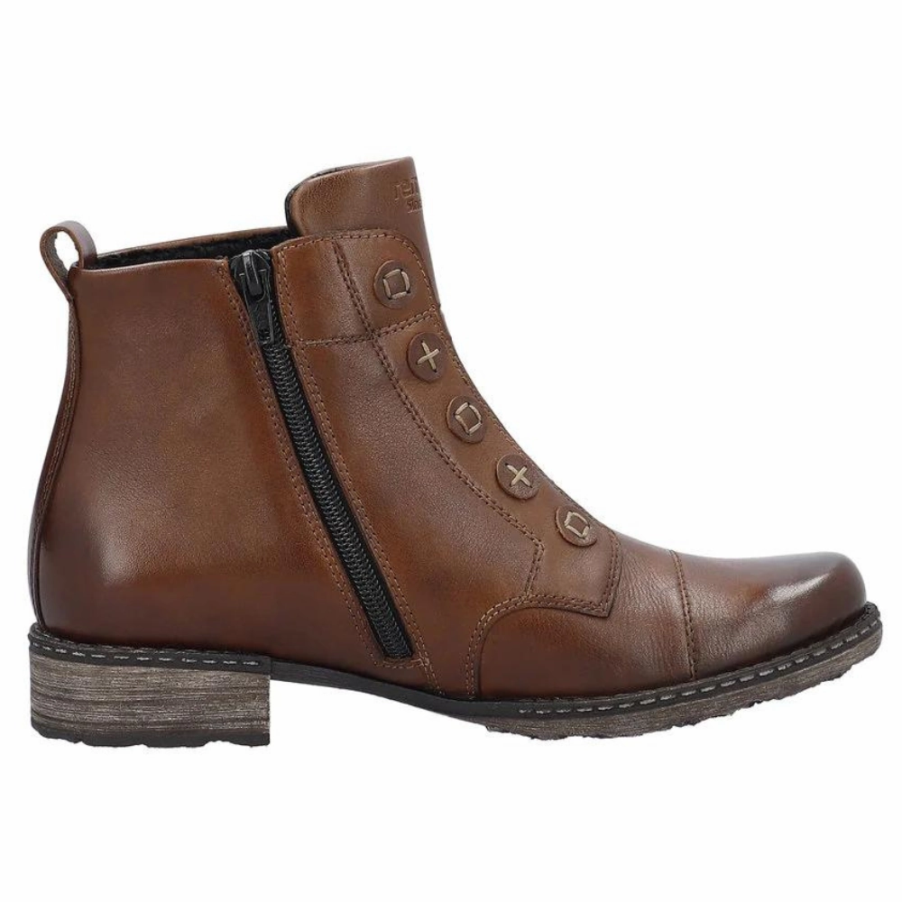 Boots Riding Horse Remonte D4392 Chandra 92 Chestnut Leather Bootie (Women's)