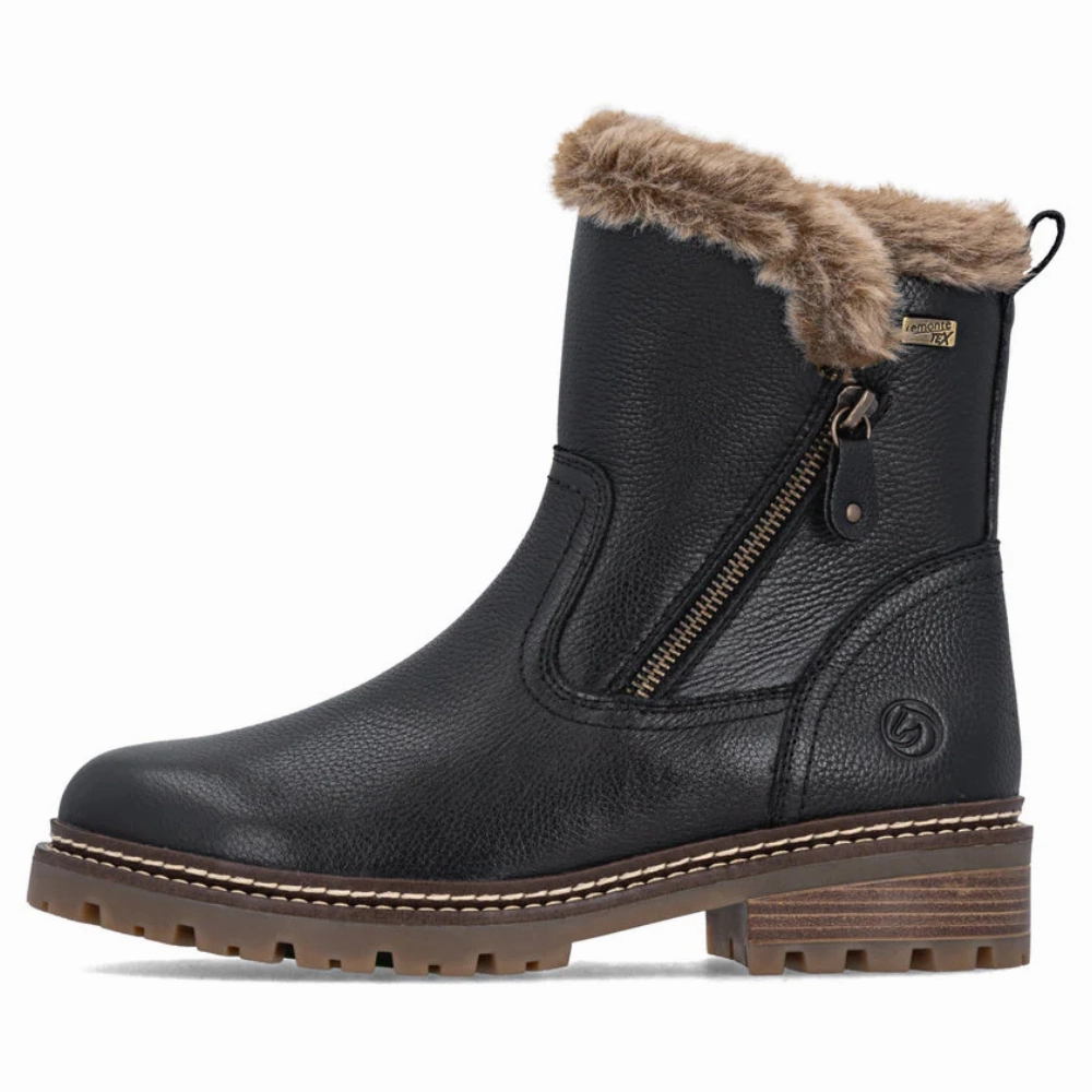 Remonte Stewanie 83 Black Combination Boot (Women's) Navy Suede Boots