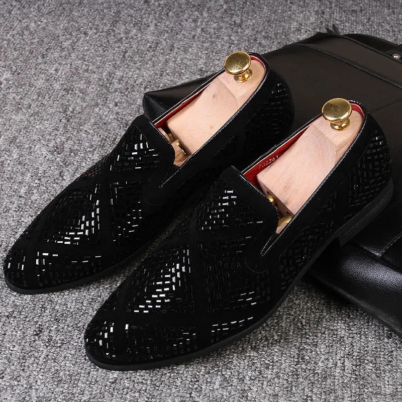 Rhinestone Shining Loafer Shoes Memory Foam Loafers
