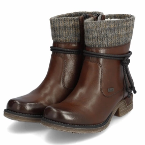 Rain Boots Mid Calf Rieker 79688 Fee Brown/Graphit Boot (Women's)