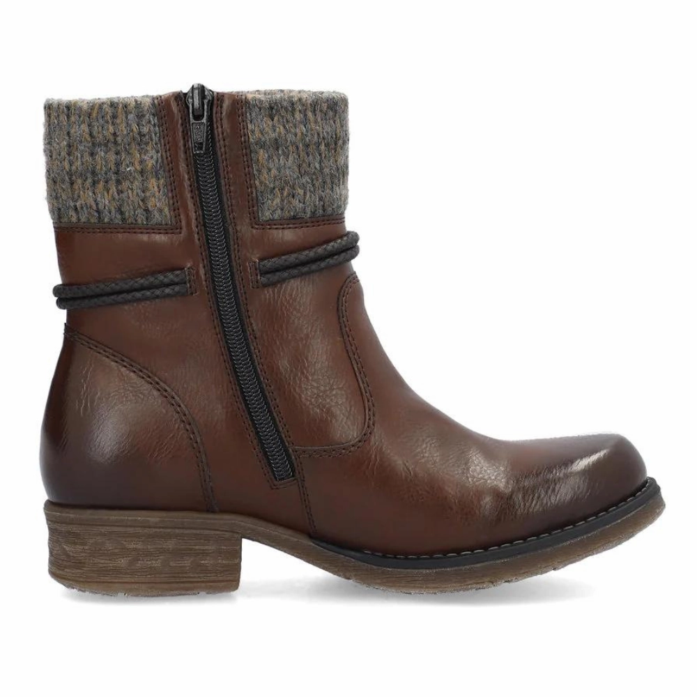 Stretching Leather Boots Rieker 79688 Fee Brown/Graphit Boot (Women's)