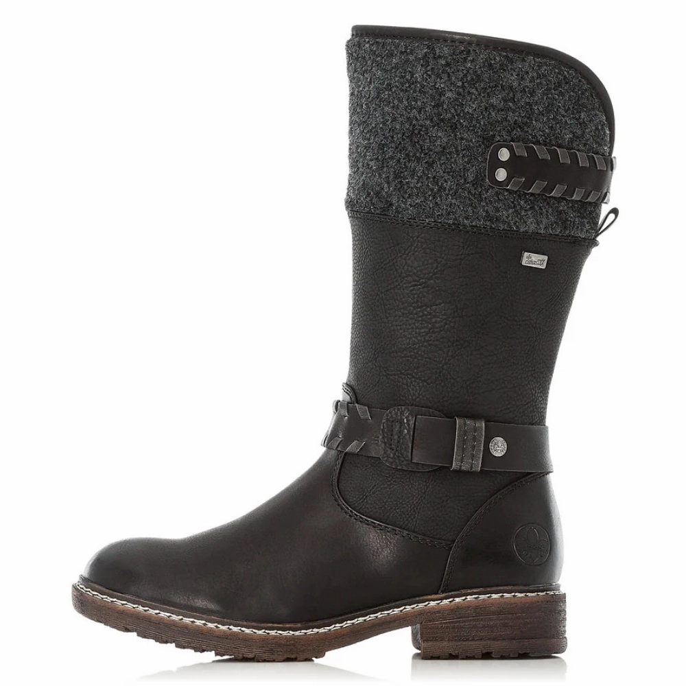 Rieker Dominika 79 Black/Anthracite Boot (Women's) Cutter Toe Boots
