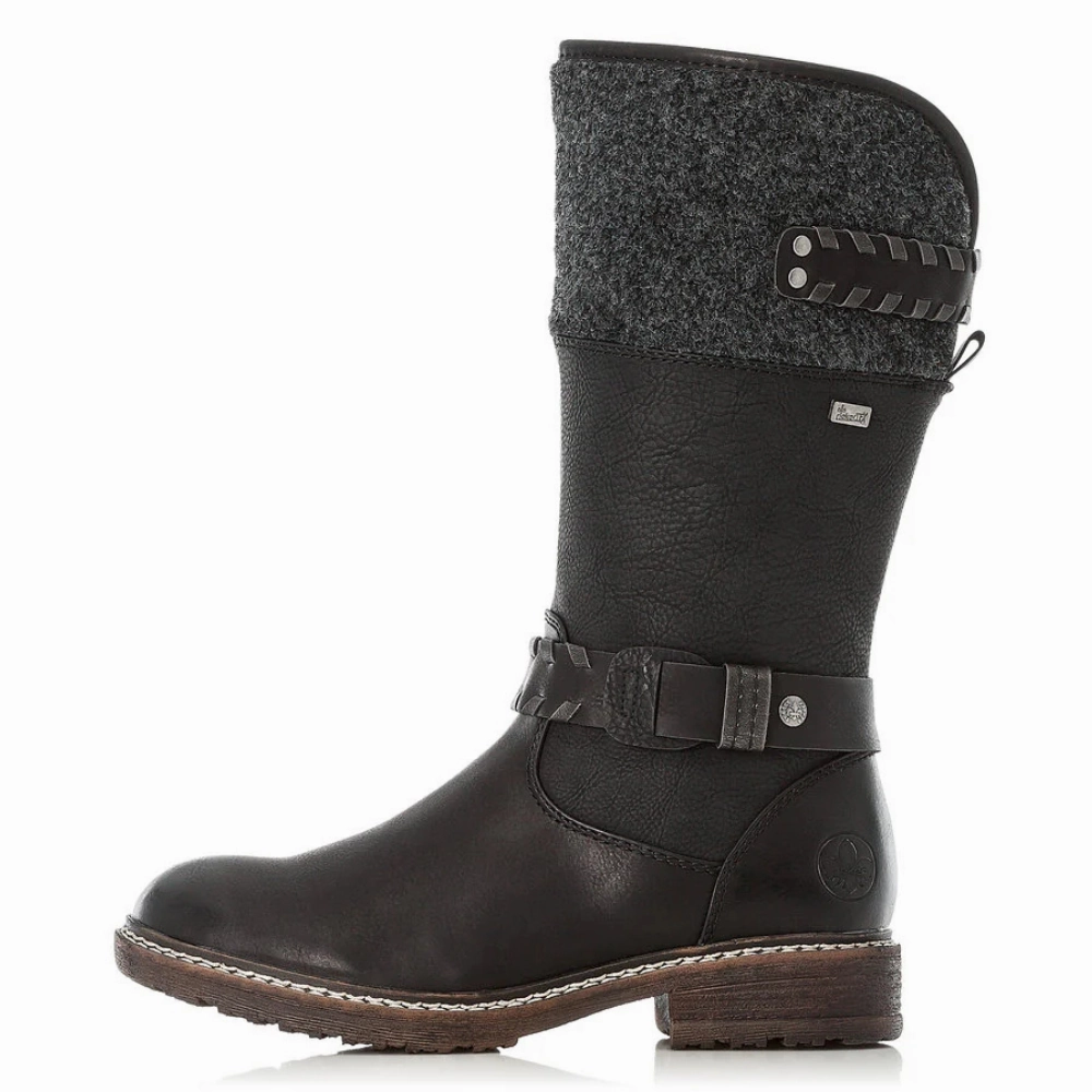 Rieker Dominika 79 Black/Anthracite Boot (Women's) Shoe Booties Boots