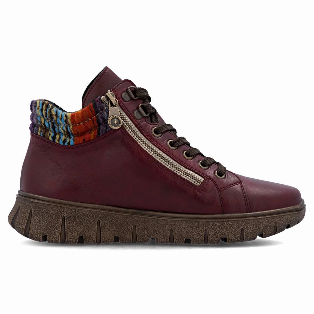 Rieker Heike 05 Vino/Orange Multi Zip Boot (Women's) Boots Sam Edelman