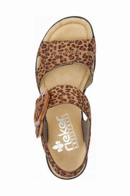 Sandals For Sweaty Feet Rieker ladies sandals 68176-90 Brown Combi