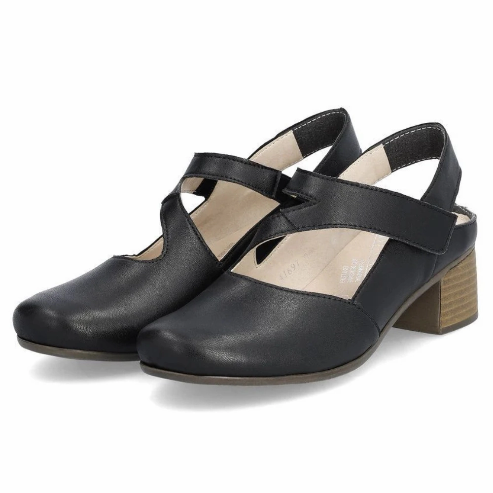 Women's Best Orthopedic Dress Shoes Rieker Mariah 97 Black Leather Pump (Women's)