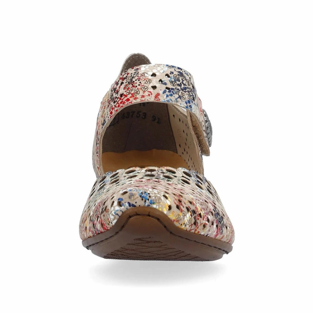 Dress Shoe Nearby Rieker Mirjam 53 Beige Multi Leather Heel (Women's)