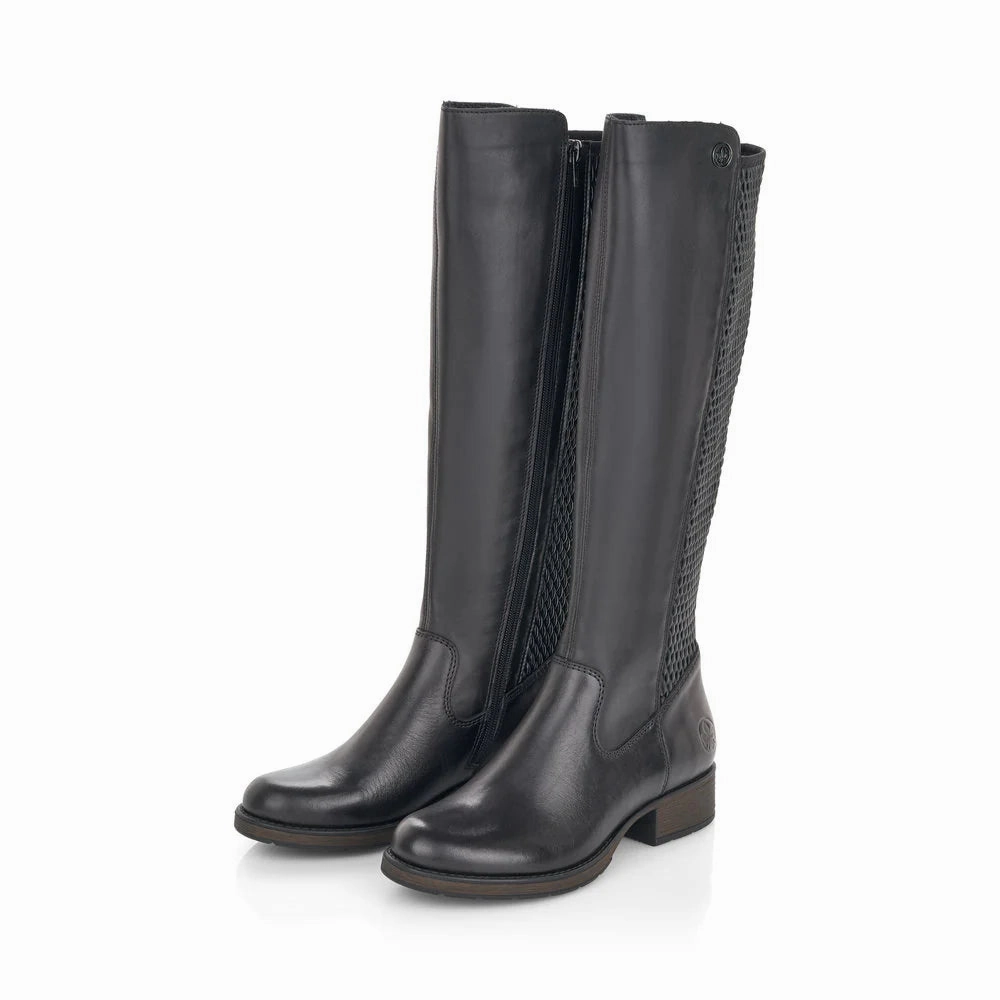 Calf Boots Wide RIEKER WOMENS Z9591-00 - BLACK