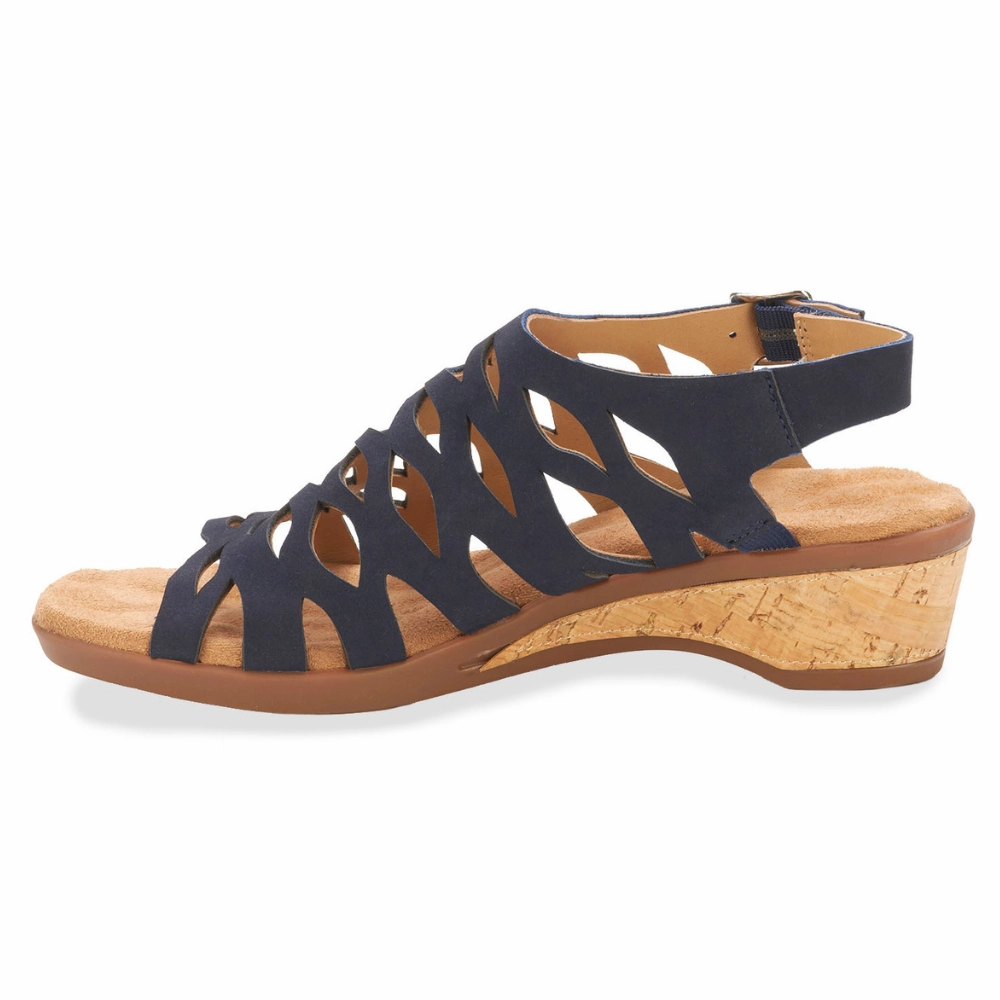 Most Comfy Sandals Ros Hommerson Katia Navy Nubuck Sandal (Women's)