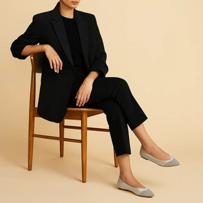 Rothy - Women - The Point - Diamond Metallic Rubber Flat Shoes