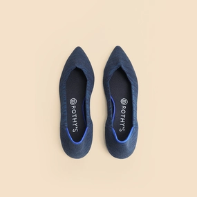 Rothy - Women - The Point - Heather Blue Dress And Navy Shoes