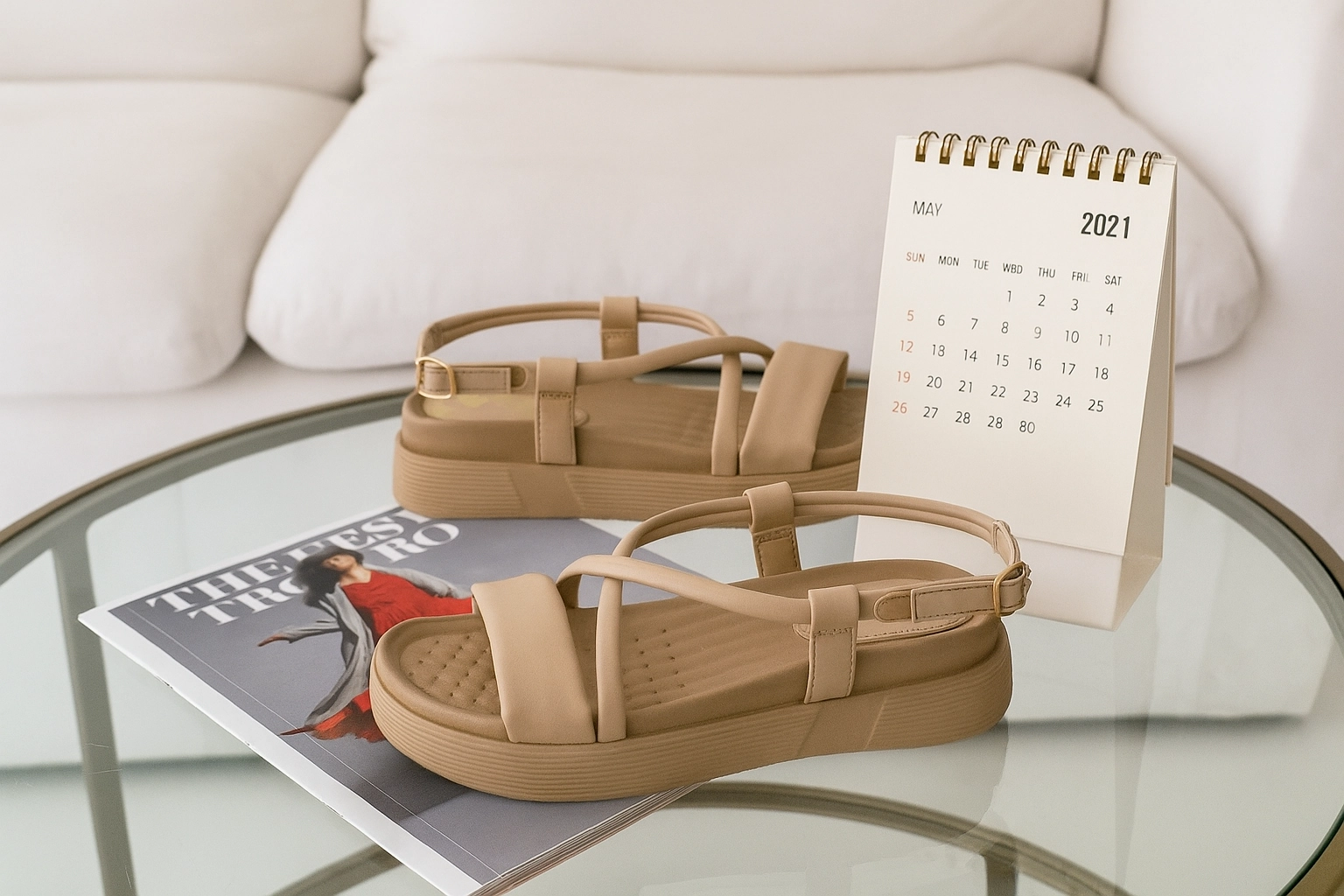 Roxy Back Elastic Wedge Sandals Pearl Sandals