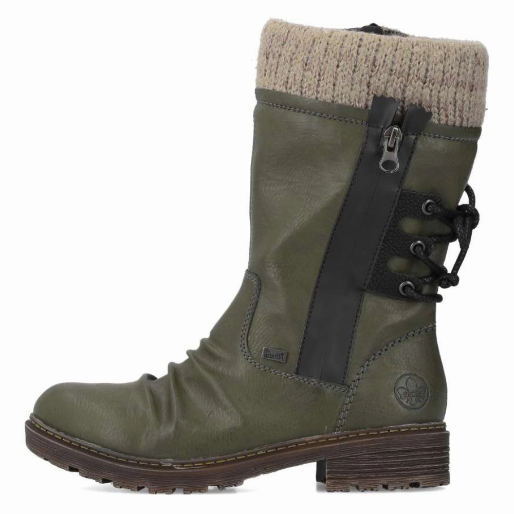 Rieker Dominika 56 Forest/Black/Stein Boot (Women's) Exotic Skin Boots